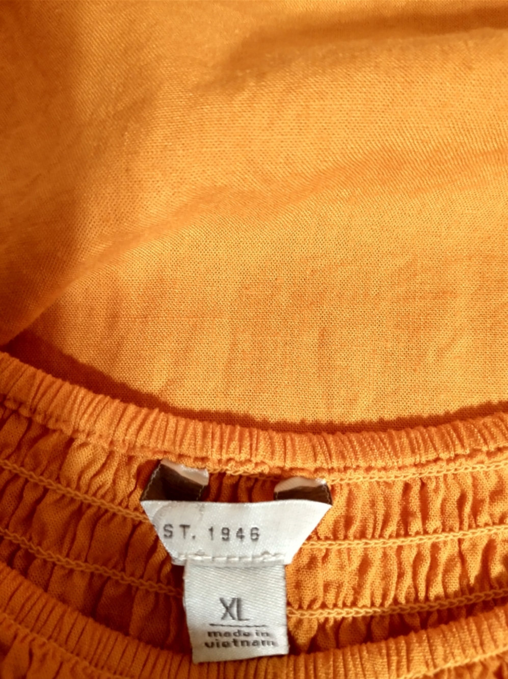 Cato Orange Linen Blend Peasant Top - Picture 2 of 9
